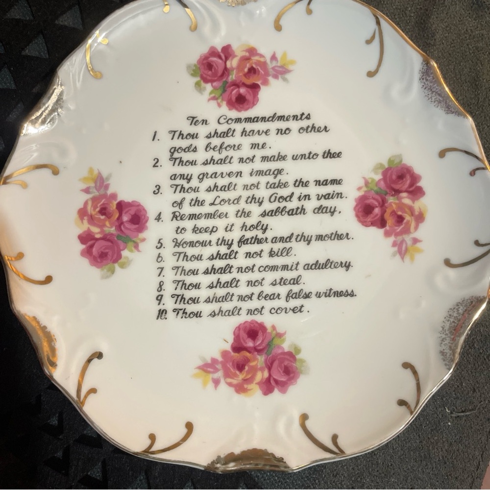 Antique Rose and Gold Decorative Plate